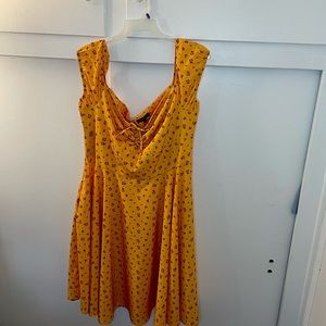 Yellow fit and flare dress size 16